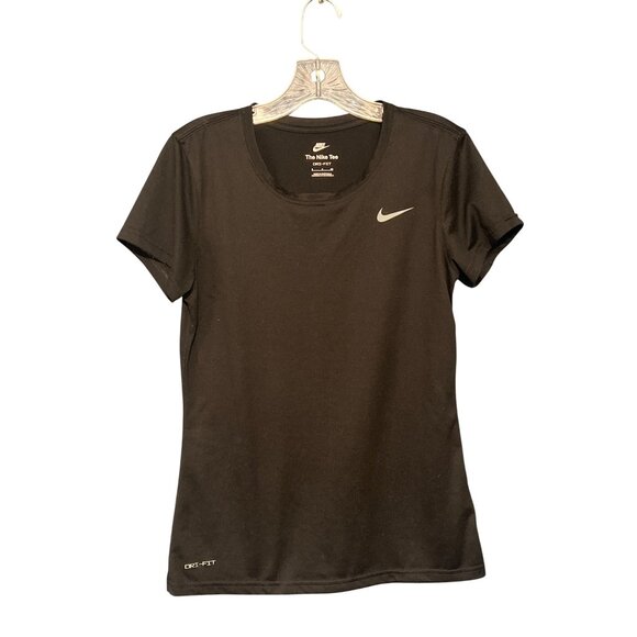 Nike Womens Black Dri-FIT Athletic Tee Shirt Short Sleeve S - Picture 1 of 5